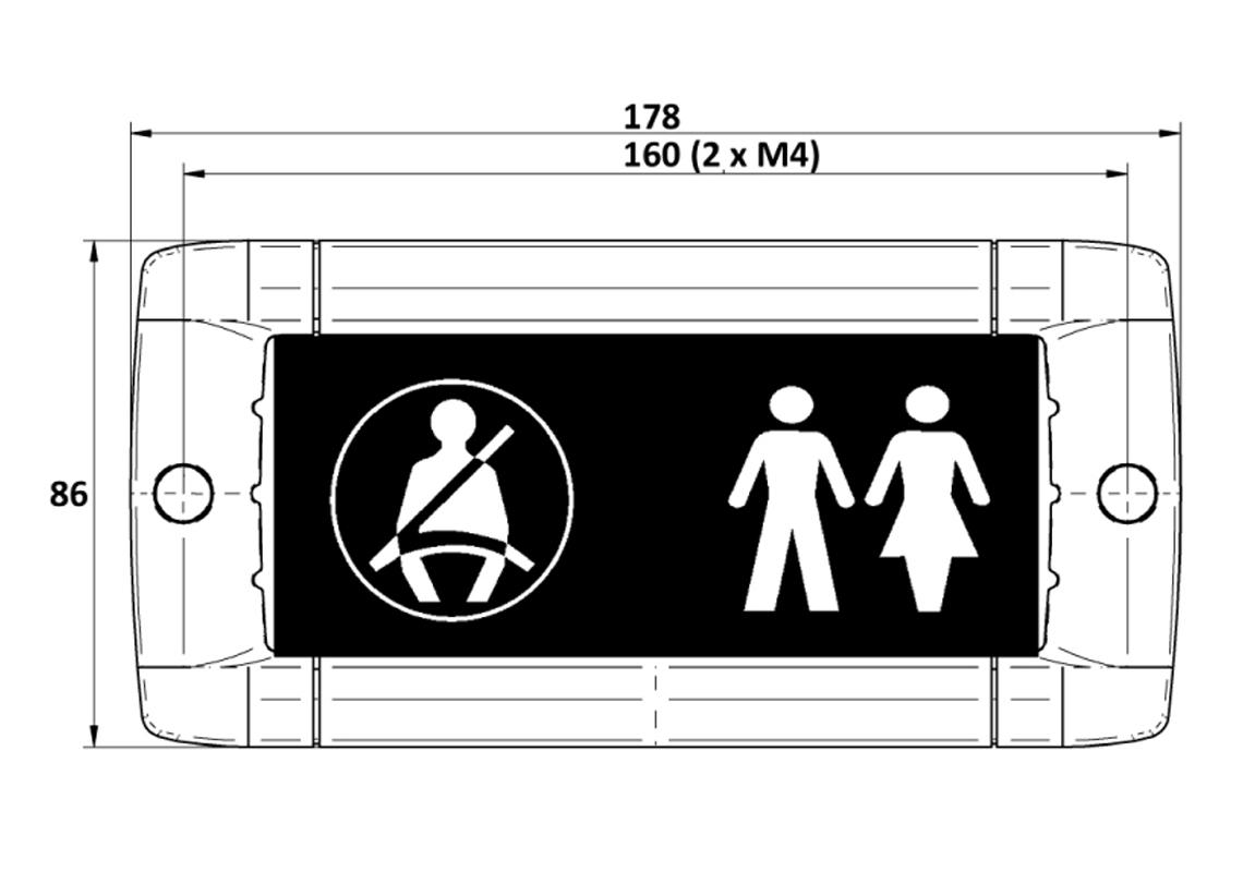 Compact LED light box to be fitted for bus or coach